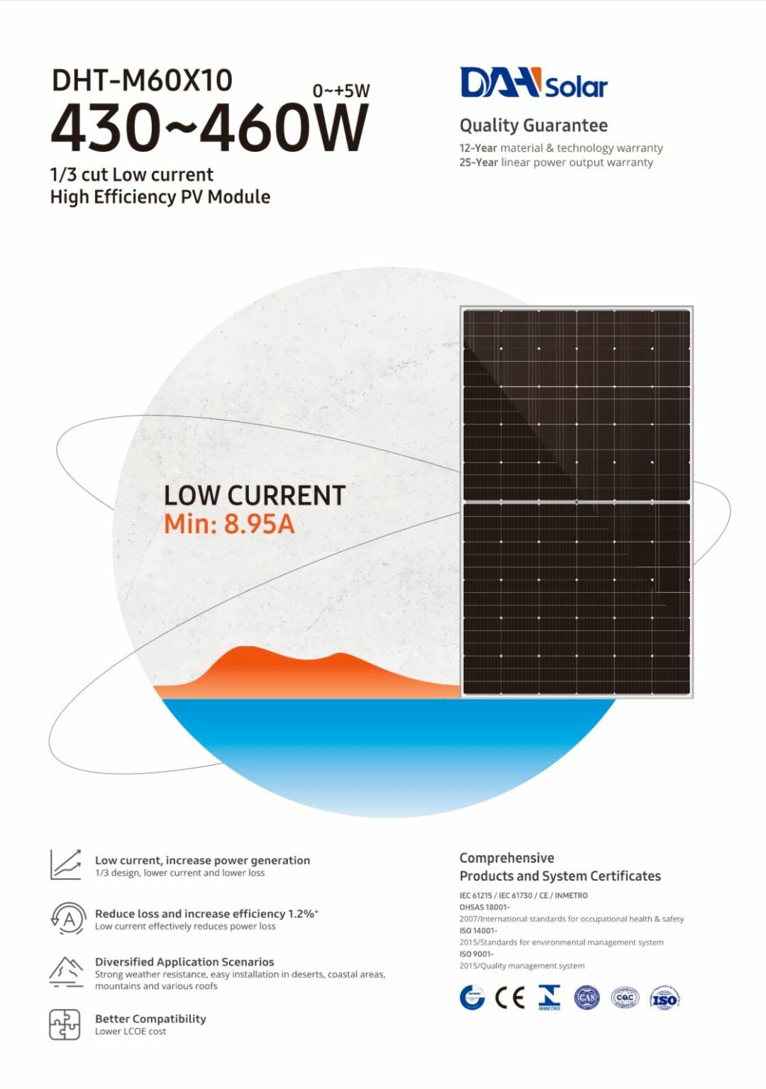 450~460 W DAH Solar Monokristalline Solarmodule Solaranlage PV – Bild 2